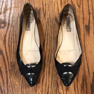 LK Bennett patent flats with bow